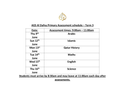 AGS Al Dafna Primary Assessment schedule &ndash; Term 3 Date