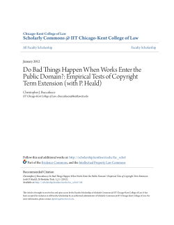 Do Bad Things Happen When Works Enter the Public Domain