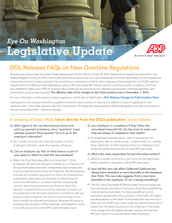 EOW DOL Releases FAQs on New Overtime Regulations
