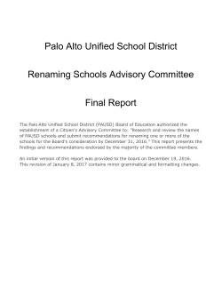 Final Report - Palo Alto Unified School District