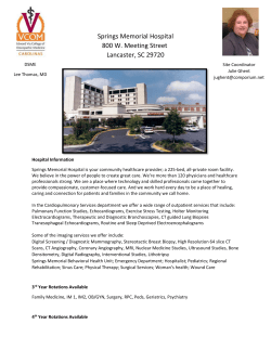 Springs Memorial Hospital 800 W. Meeting Street Lancaster