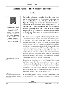 Enrico Fermi &ndash; The Complete Physicist