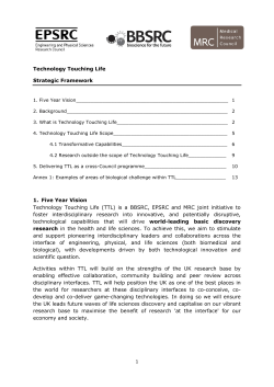 1 Technology Touching Life Strategic Framework 1. Five Year Vision