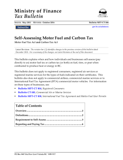 Bulletin MFT-CT 006, Self-Assessing Motor Fuel Tax and Carbon Tax