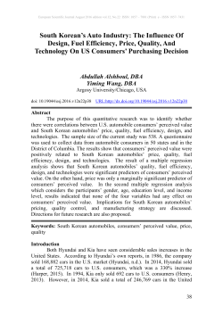 South Korean`s Auto Industry - European Scientific Journal