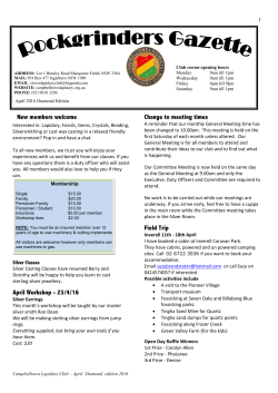 New members welcome April Workshop