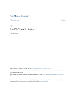 Are We Then So Serious? - UNM Digital Repository