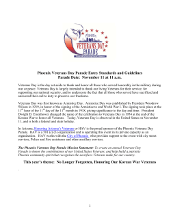 Phoenix Veterans Day Parade Entry Standards and Guidelines