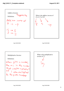Additive Inverse: Definition: What is the additive inverse of 8? of 5