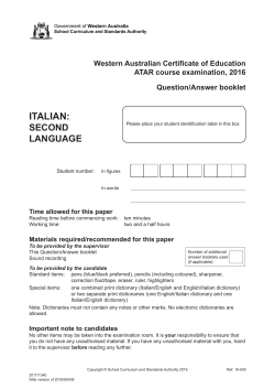 Examination 2016 - SCSA - School Curriculum and Standards