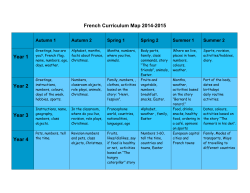French Curriculum Map 2014-2015 Year 1 Year 2 Year 3 Year 4