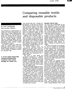 Comparing Reusable Textile and Disposable Products