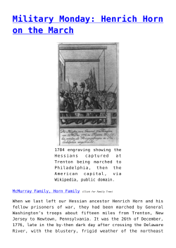 Military Monday: Henrich Horn on the March