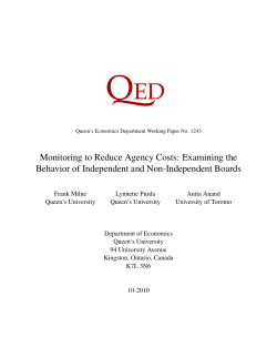 Monitoring to Reduce Agency Costs: Examining the Behavior of