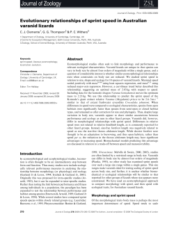 Evolutionary relationships of sprint speed in Australian varanid lizards