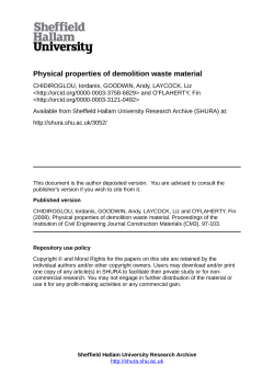 Physical properties of demolition waste material - SHURA