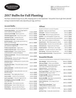 2017 Bulbs for Fall Planting