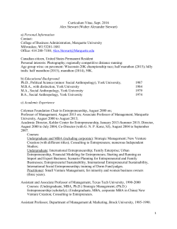 Curriculum Vitae - Marquette University College of Business