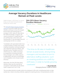 Average Vacancy Durations in Healthcare Remain at Peak Levels