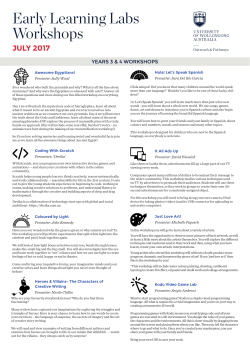 Early Learning Labs Workshops
