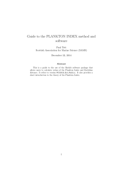 Guide to the PLANKTON INDEX method and software