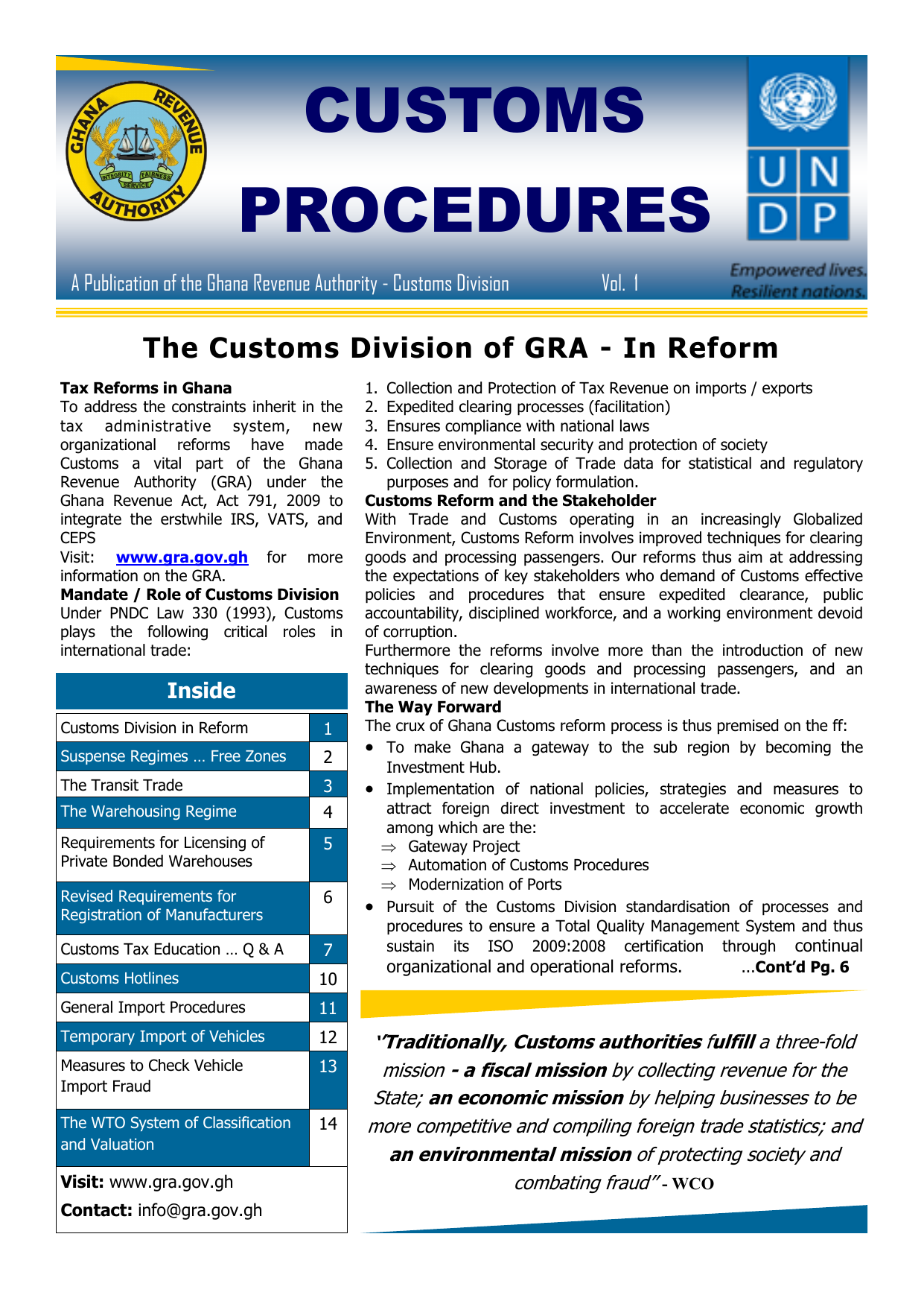 Customs Procedures Ghana Revenue Authority