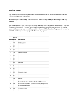 Grading System - Fox Valley Technical College