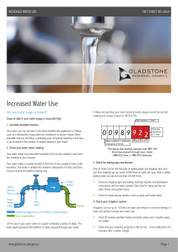 Increased Water Use - Gladstone Regional Council