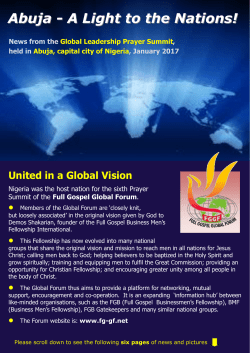 Abuja - A Light to the Nations!