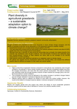 Plant diversity in agricultural grasslands &ndash; a sustainable adaptation