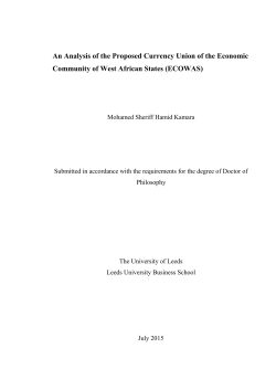 An Analysis of the Proposed Currency Union of the Economic