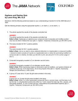 Hyphens and Dashes Quiz by Laura King, MA, ELS