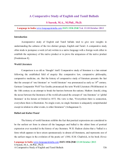 A Comparative Study of English and Tamil Ballads