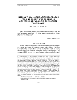 International Obligations to Search for and Arrest War Criminals