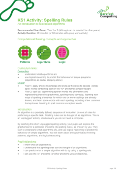 KS1 Activity: Spelling Rules