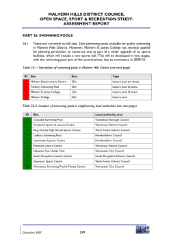 Part 26 - Swimming Pools - Malvern Hills District Council