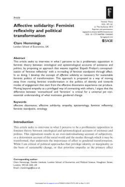Affective solidarity: Feminist reflexivity and political