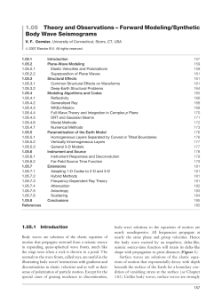 Forward Modeling/Synthetic Body Wave Seismograms