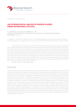 an epidemiological analysis of overuse injuries among