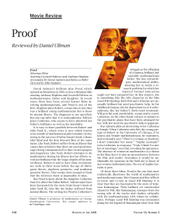 Movie Review: Proof, Volume 53, Number 3