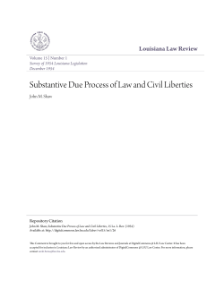 Substantive Due Process of Law and Civil Liberties
