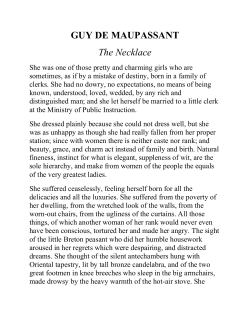 The Necklace" by Guy de Maupassant