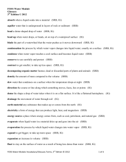 FOSS Water Module Glossary 3 Edition &copy; 2012 absorb when a