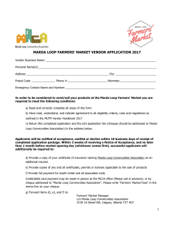 2017 Vendor Application - Marda Loop Communities Association