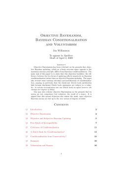 Objective Bayesianism, Bayesian Conditionalisation