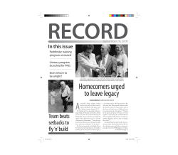 Homecomers urged to leave legacy