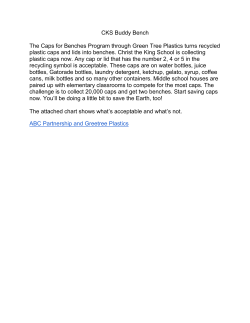 CKS Buddy Bench The Caps for Benches Program through Green