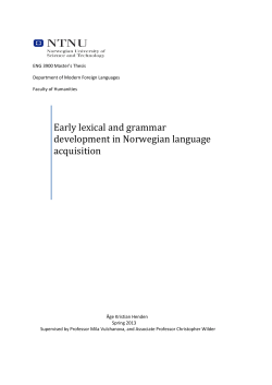 Early lexical and grammar development in Norwegian