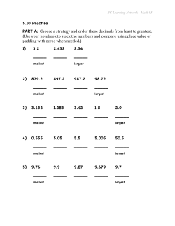 5.10 Practise PART A: Choose a strategy and order these decimals