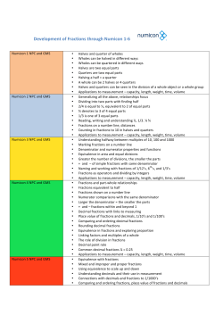 Development of fractions and decimals, proportion and